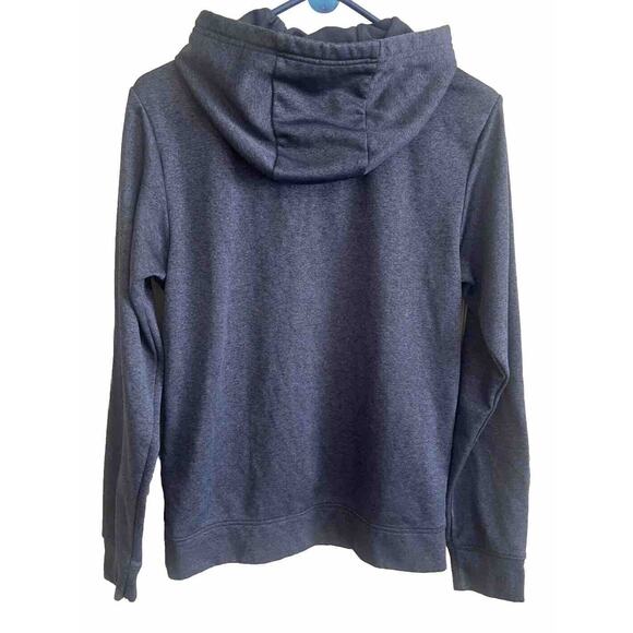 The North Face Hoodie Womens Medium Navy Blue Pullover Logo Spellout Sweatshirt - Picture 2 of 8